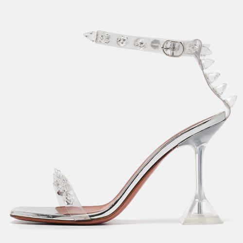 Amina Muaddi Transparent PVC Julia Glass Sandals Size 37 - Amina Muaddi - Modalova