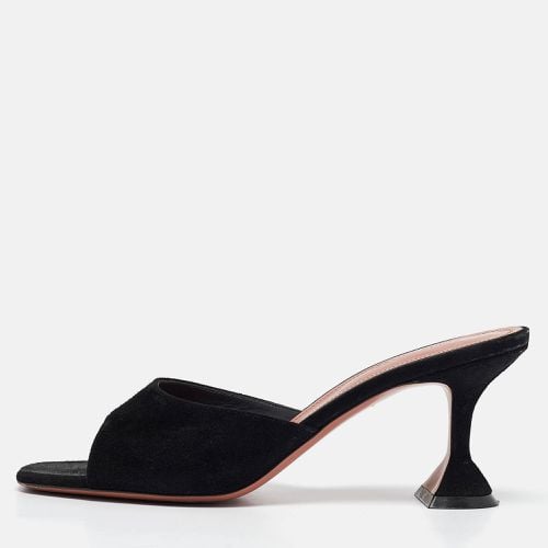 Amina Muaddi Black Suede lupita Slide Sandals Size 41 - Amina Muaddi - Modalova