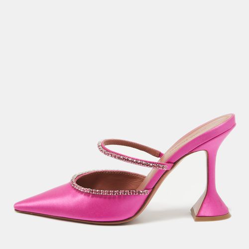 Satin Crystal Embellished Gilda Mules Size 38 - Amina Muaddi - Modalova