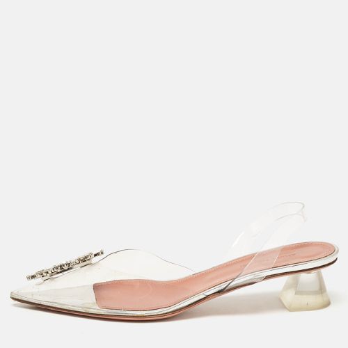 Amina Muaddi Transparent Begum Ankle Strap Sandals Size 37.5 - Amina Muaddi - Modalova