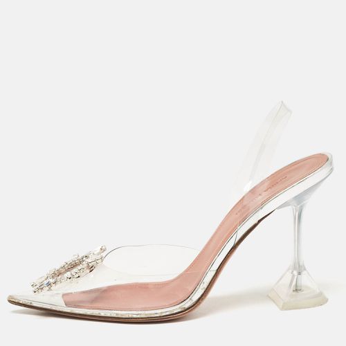 Amina Muaddi Silver/Transparent PVC Begum Pumps Size 38 - Amina Muaddi - Modalova