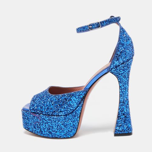 Glitter Ankle Strap Sandals Size 38 - Amina Muaddi - Modalova