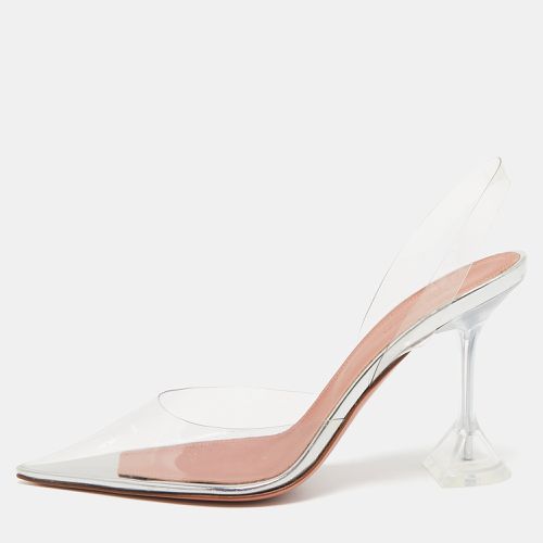 Amina Muaddi Transparent PVC Holli Glass Pointed Toe Slingback Pumps Size 39.5 - Amina Muaddi - Modalova