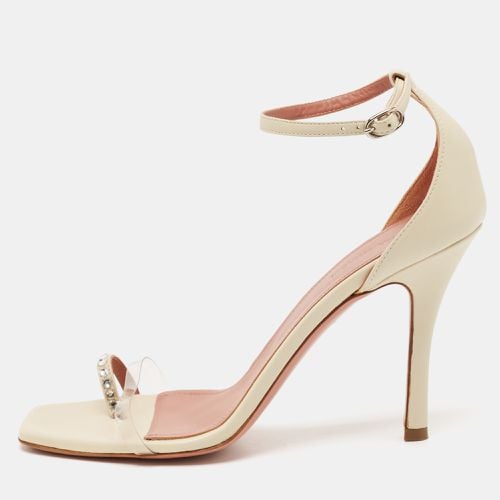 Leather Daisy Ankle Strap Sandals Size 39.5 - Amina Muaddi - Modalova