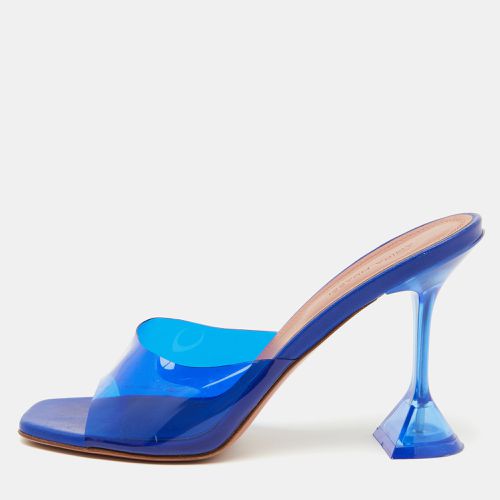 Amina Muaddi Blue PVC Plexiglass Lupita Mules Size 40 - Amina Muaddi - Modalova