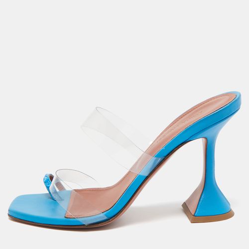 Amina Muaddi Blue PVC Sami Slide Sandals Size 36 - Amina Muaddi - Modalova