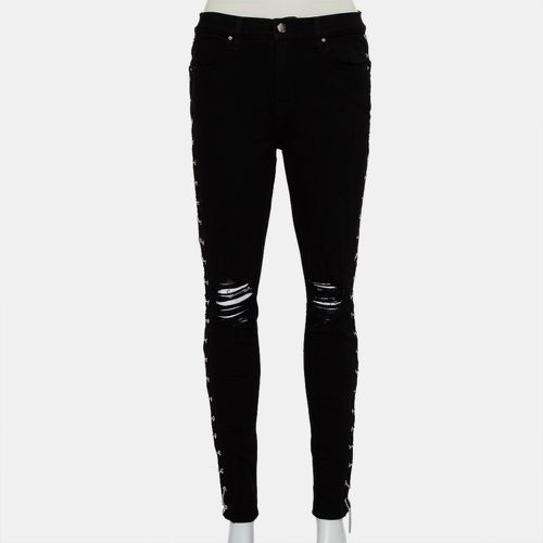 Amiri Black Denim Side Chain Detail Distressed Skinny Jeans M - Amiri - Modalova