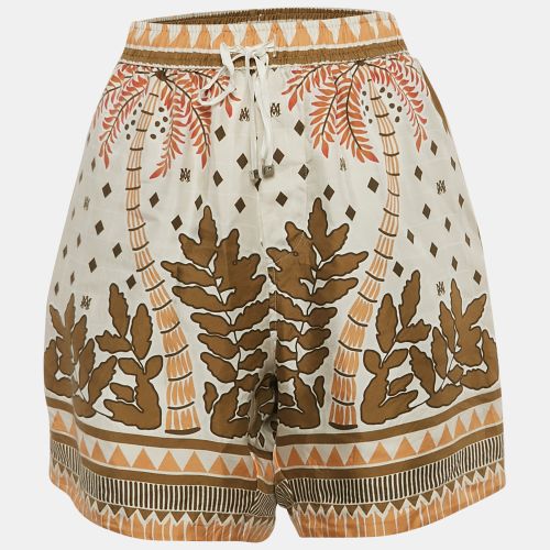 Cream Palm Tree Print Silk Shorts L - Amiri - Modalova