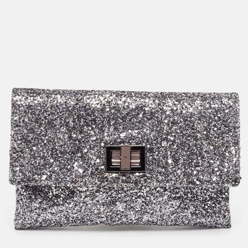 Anya Hindmarch Silver Glitter Valorie Clutch - Anya Hindmarch - Modalova