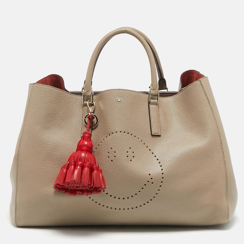 Anya Hindmarch Beige Leather Featherweight Smiley Ebury Tote - Anya Hindmarch - Modalova