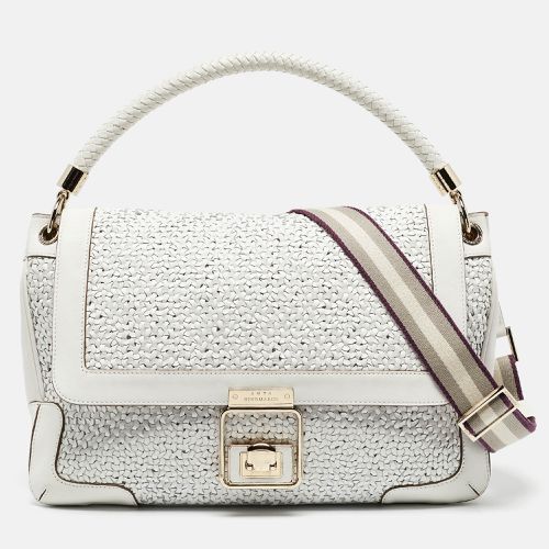 Anya Hindmarch White Woven Leather Flap Top Handle Bag - Anya Hindmarch - Modalova