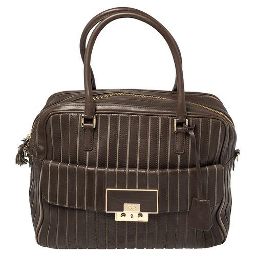 Anya Hindmarch Brown/Grey Leather And Suede Bowling Bag - Anya Hindmarch - Modalova