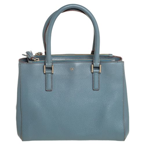 Anya Hindmarch Stone Blue Leather Double Zip Tote - Anya Hindmarch - Modalova