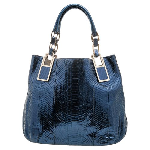 Anya Hindmarch Metallic Blue Python Hector Tote - Anya Hindmarch - Modalova