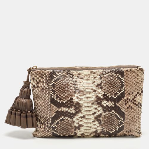 Anya Hindmarch Beige Python Zip Tassel Pouch - Anya Hindmarch - Modalova