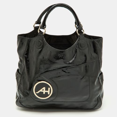 Anya Hindmarch Black Patent Leather Logo Hobo - Anya Hindmarch - Modalova