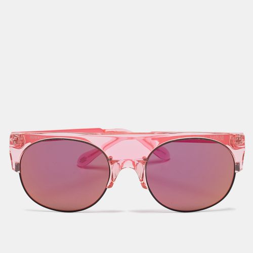 Anderne Pink Mirrored Hero Frame Oval Sunglasses - Anderne - Modalova