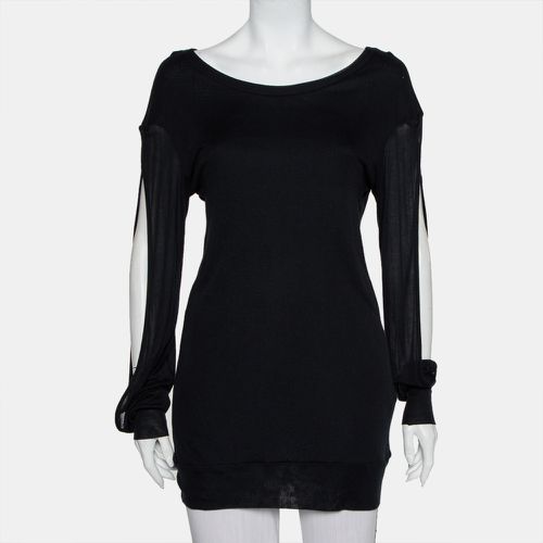 Ann Demeulemeester Black Modal Cutout Sleeve Detail T-Shirt M - Ann Demeulemeester - Modalova