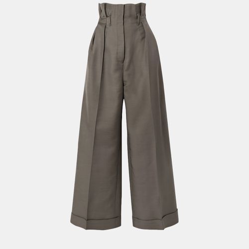 Acne Studios Green Wool Blend Wide Leg Pants XS (EU 34) - Acne Studios - Modalova