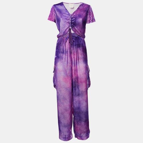 Acne Studios Purple Velvet Crop Top and Track Pants Set L - Acne Studios - Modalova