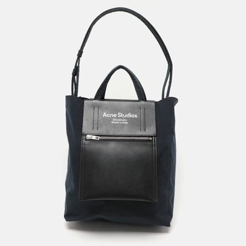 Black Leather and Nylon Papery Tote - Acne Studios - Modalova