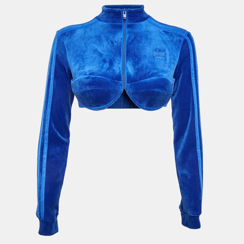 Adidas x Jeremy Scott Blue Velvor Crop Track Jacket S - Adidas - Modalova