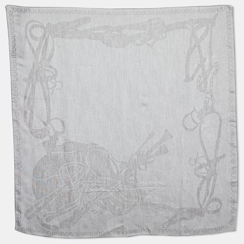 Aigner Grey Logo Print Silk Blend Seasonal Scarf - Aigner - Modalova