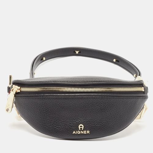 Aigner Black Leather Small Serena Belt Bag - Aigner - Modalova