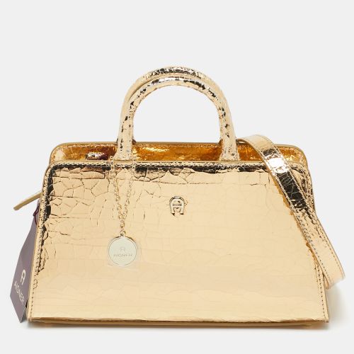 Crackled Patent Leather Mini Cybill Tote - Aigner - Modalova