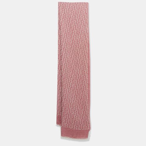 Aigner Pink Monogram Cotton Blend Scarf - Aigner - Modalova