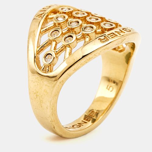 Aigner Crystals Gold Tone Ring Size 56 - Aigner - Modalova