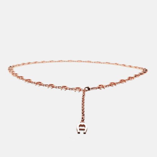 Aigner Logo Pink Tone Metal Belt - Aigner - Modalova
