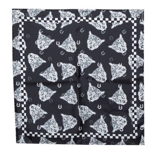 Aigner Black Animal Motif Print Silk Scarf - Aigner - Modalova