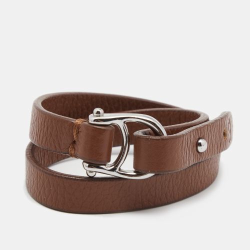 Aigner Brown Leather Double Tour Logo Bracelet - Aigner - Modalova