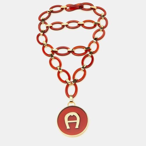 Aigner Burgundy Resin & Gold Tone Link Layered Necklace - Aigner - Modalova