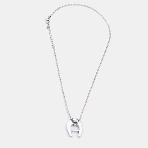 Aigner Sterling Silver Crystal Embellished Pendant Necklace - Aigner - Modalova