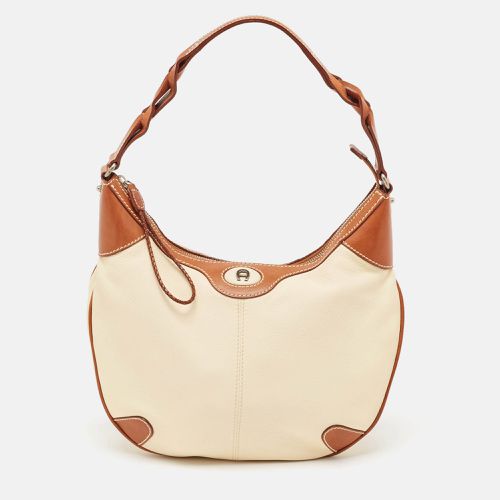 Off White Leather Logo Hobo - Aigner - Modalova