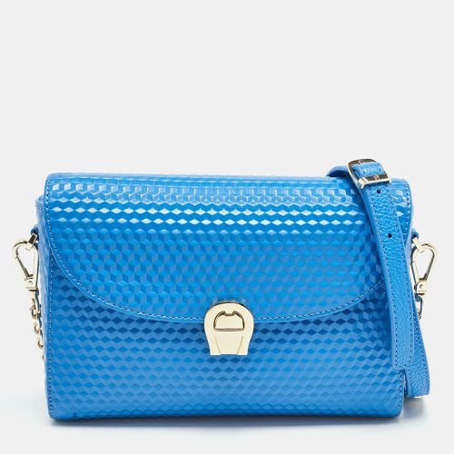 Aigner Blue Textured Leather Genoveva Shoulder Bag - Aigner - Modalova