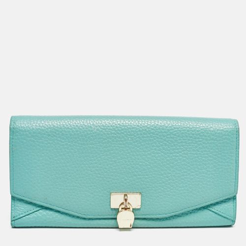 Blue Leather Logo Charm Flap Continental Wallet - Aigner - Modalova