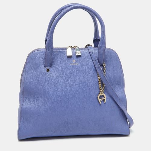 Aigner Lavender Leather Zip Satchel - Aigner - Modalova