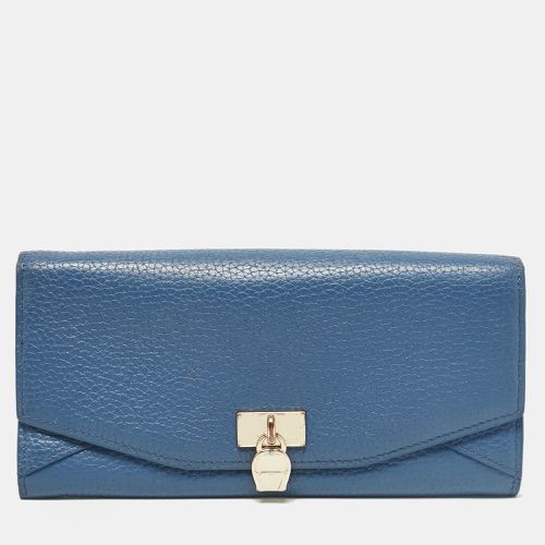 Aigner Blue Leather Logo Flap Continental Wallet - Aigner - Modalova