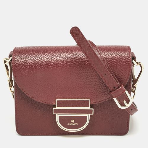 Aigner Burgundy Leather Flap Crossbody Bag - Aigner - Modalova