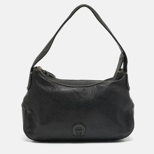 Aigner Black Leather Logo Shoulder Bag - Aigner - Modalova