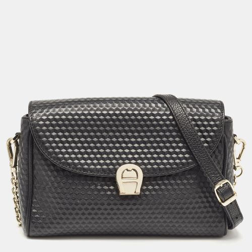 Aigner Black Embossed Leather Genoveva Crossbody Bag - Aigner - Modalova