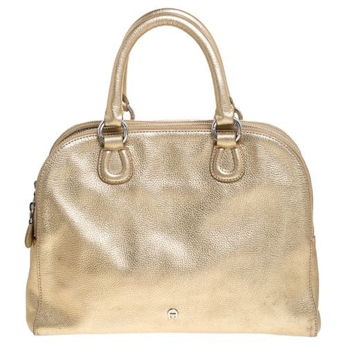 Aigner Metallic Gold Leather Satchel - Aigner - Modalova