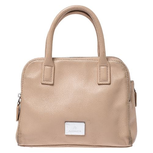 Aigner Beige Leather Double Zip Top Handle Bag - Aigner - Modalova