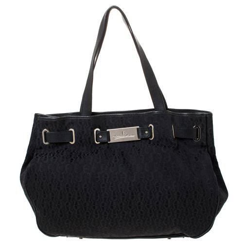 Aigner Black Signature Canvas and Leather Tote - Aigner - Modalova