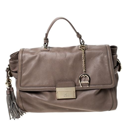 Aigner Light Brown Leather Top Handle Bag - Aigner - Modalova