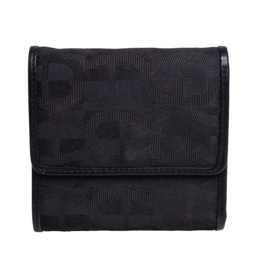 Aigner Black Canvas and Leather Trim Trifold Wallet - Aigner - Modalova