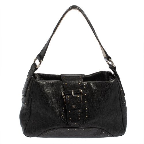 Aigner Black Grained Leather Shoulder Bag - Aigner - Modalova